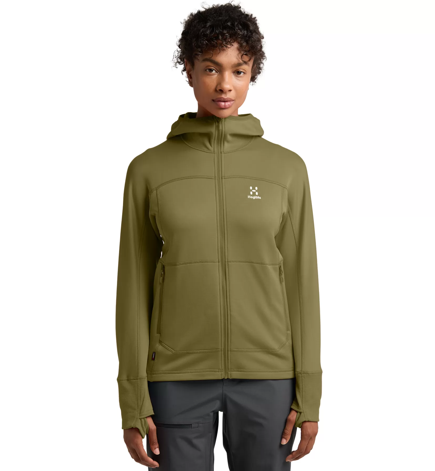 Cheap Haglöfs Betula Hood Women Olive Green
