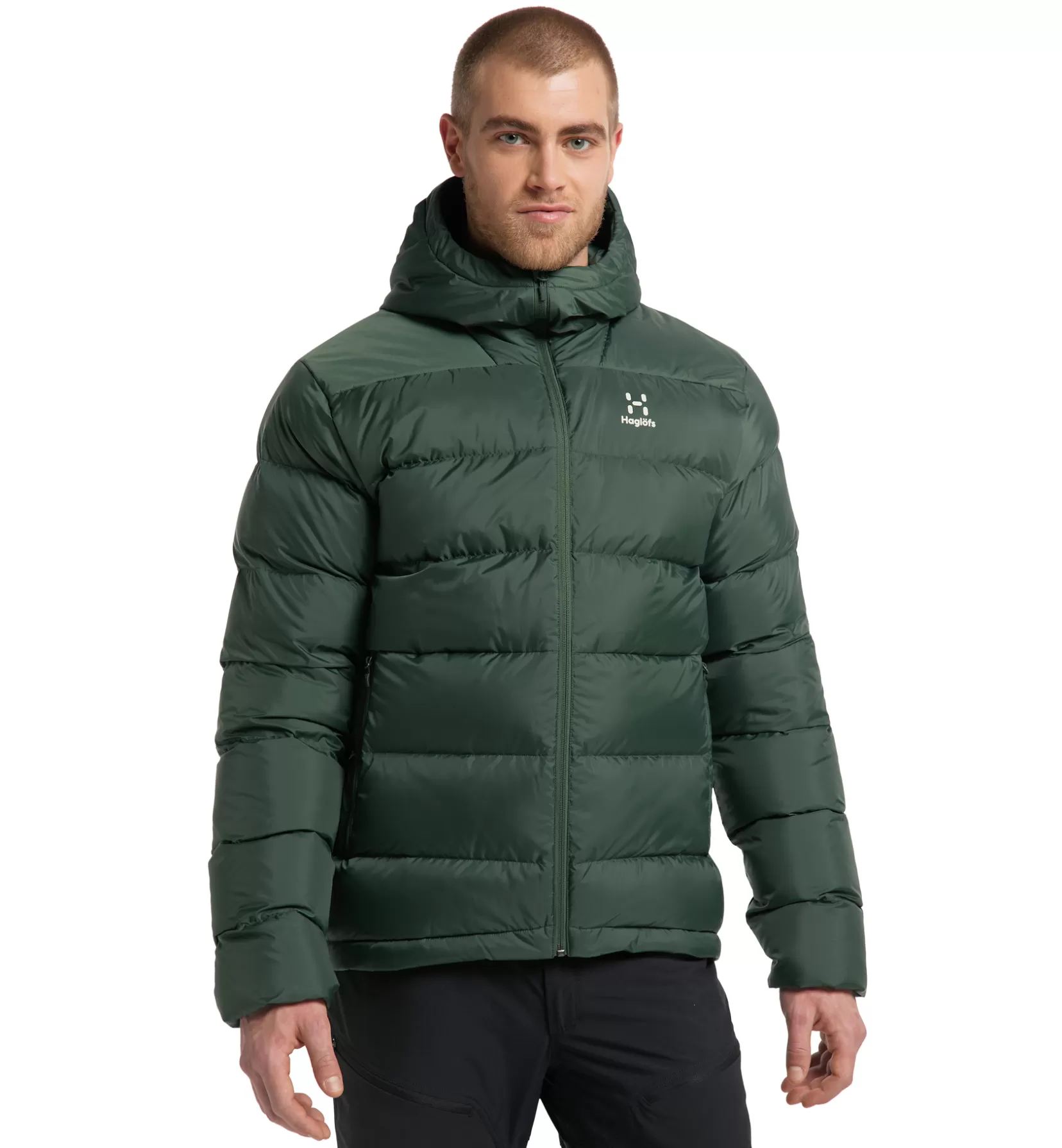 Clearance Haglöfs Bield Down Hood Men Fjell Green