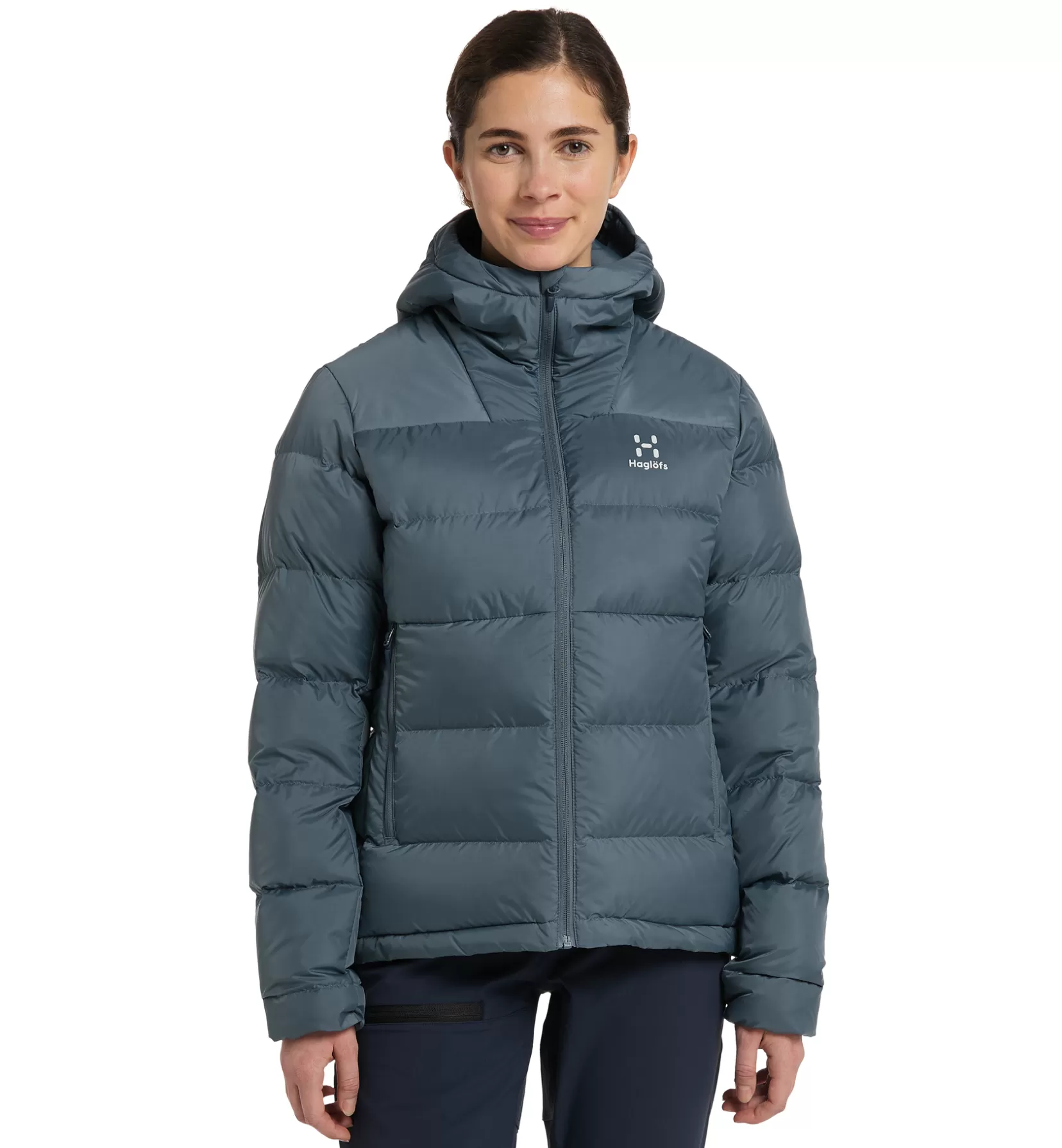 Shop Haglöfs Bield Down Hood Women Steel Blue
