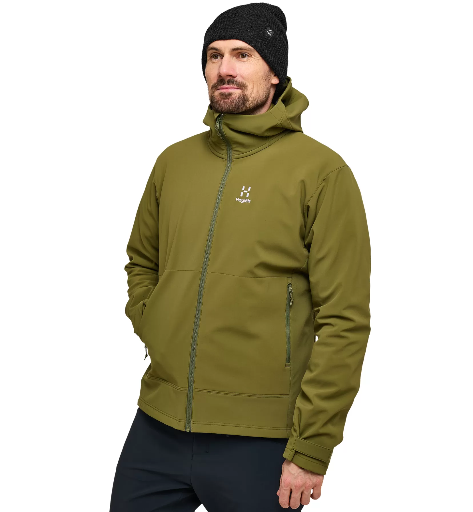 New Haglöfs Chilly Softshell Hood Men Olive Green