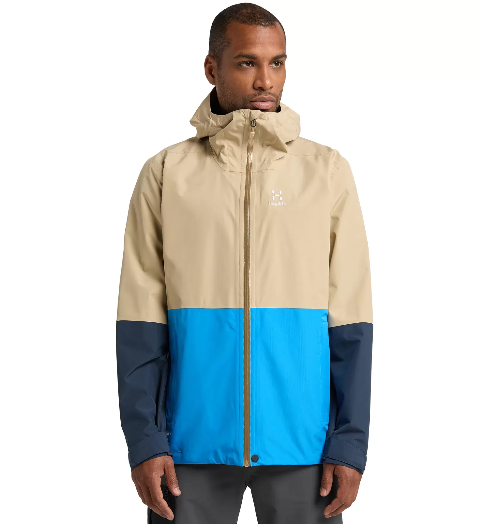 Discount Haglöfs Finch Proof Jacket Men Sand/Tarn blue