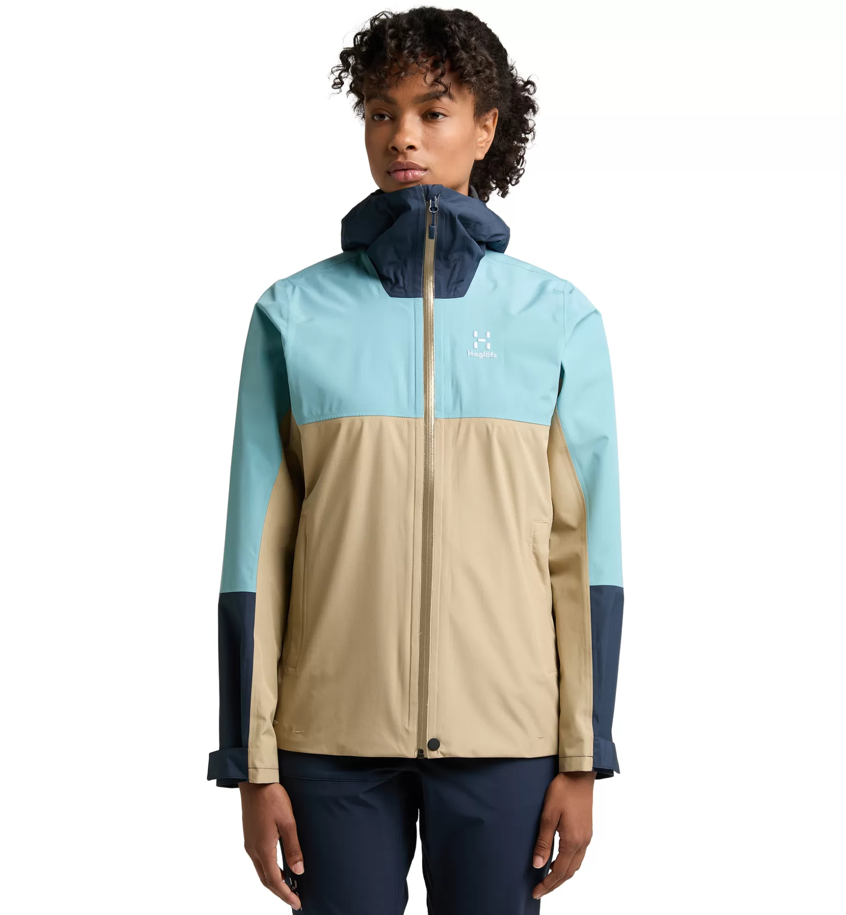 Cheap Haglöfs Finch Proof Jacket Women Sand/Frost blue