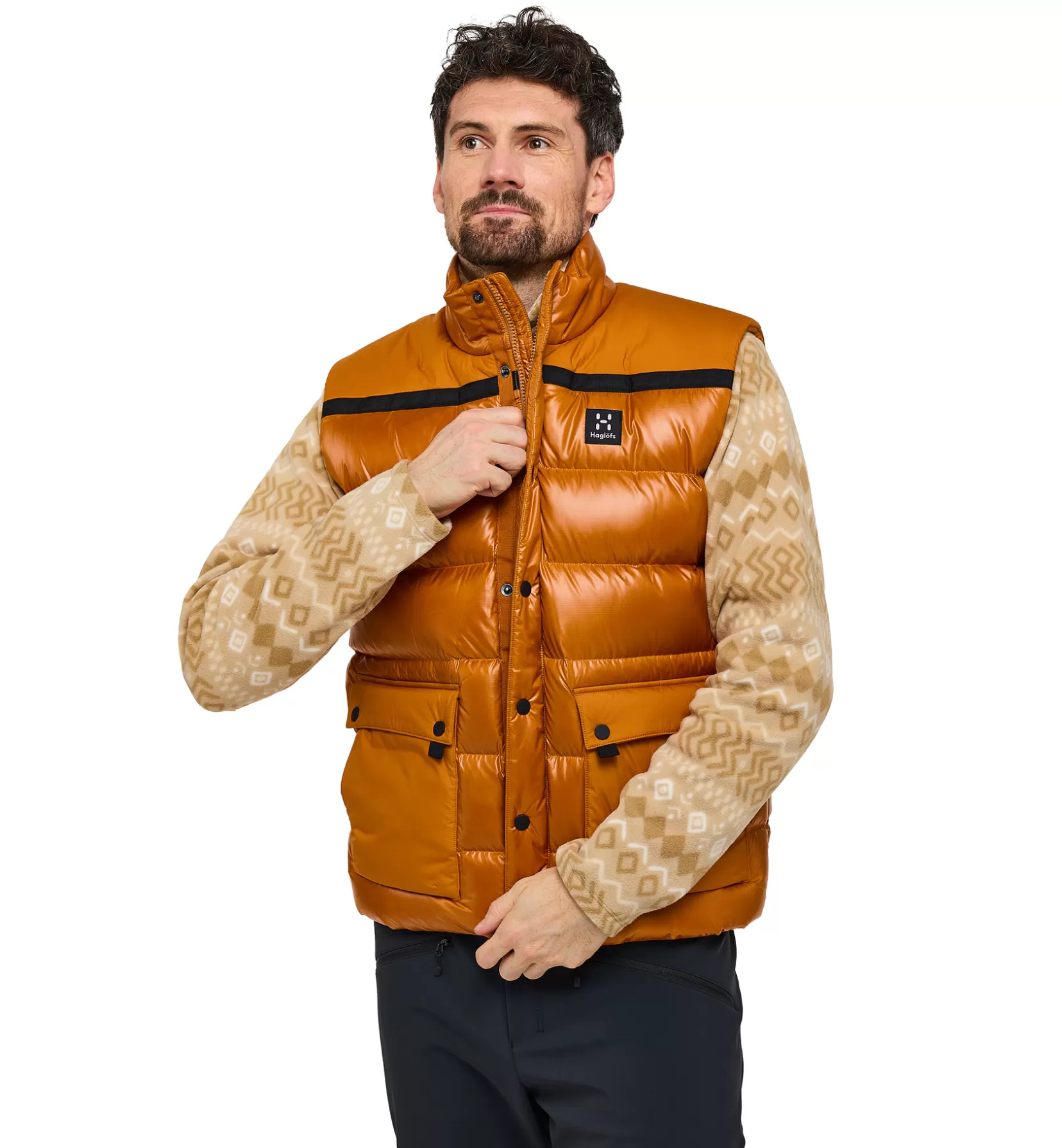 Sale Haglöfs Funäs Down Vest Men Golden Brown