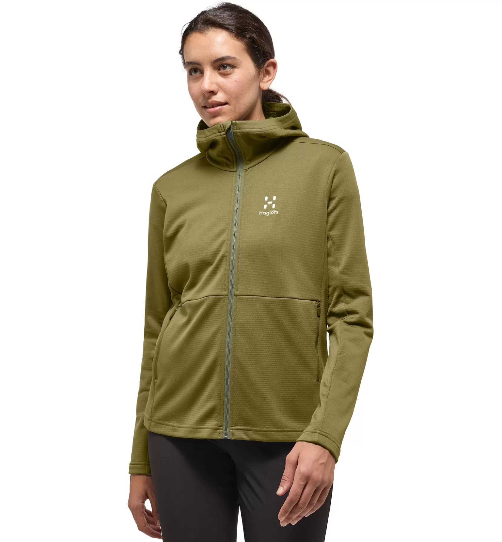 Shop Haglöfs Lark Mid Hood Women Olive Green