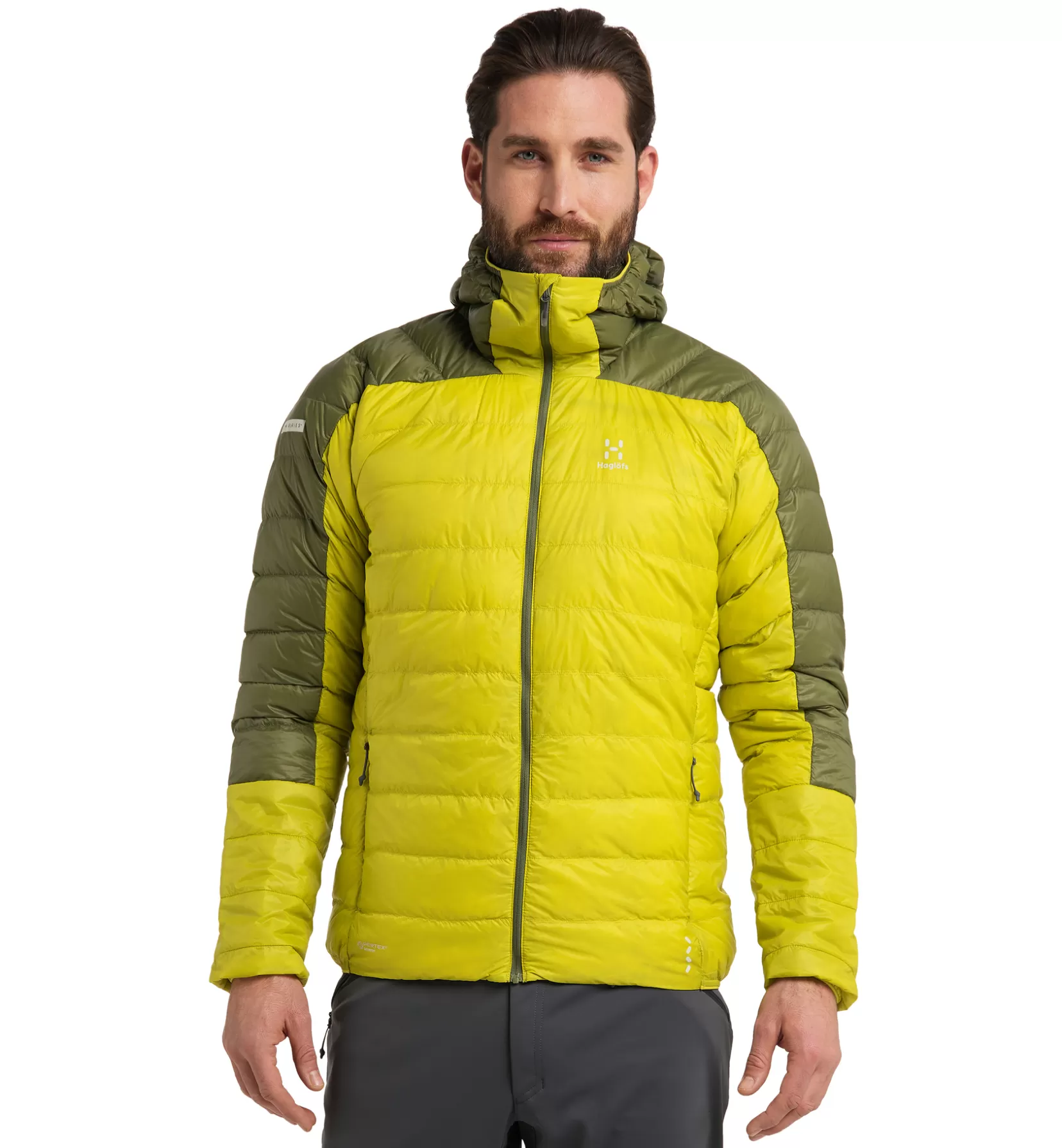 Clearance Haglöfs L.I.M Down Hood Men Aurora/Olive Green