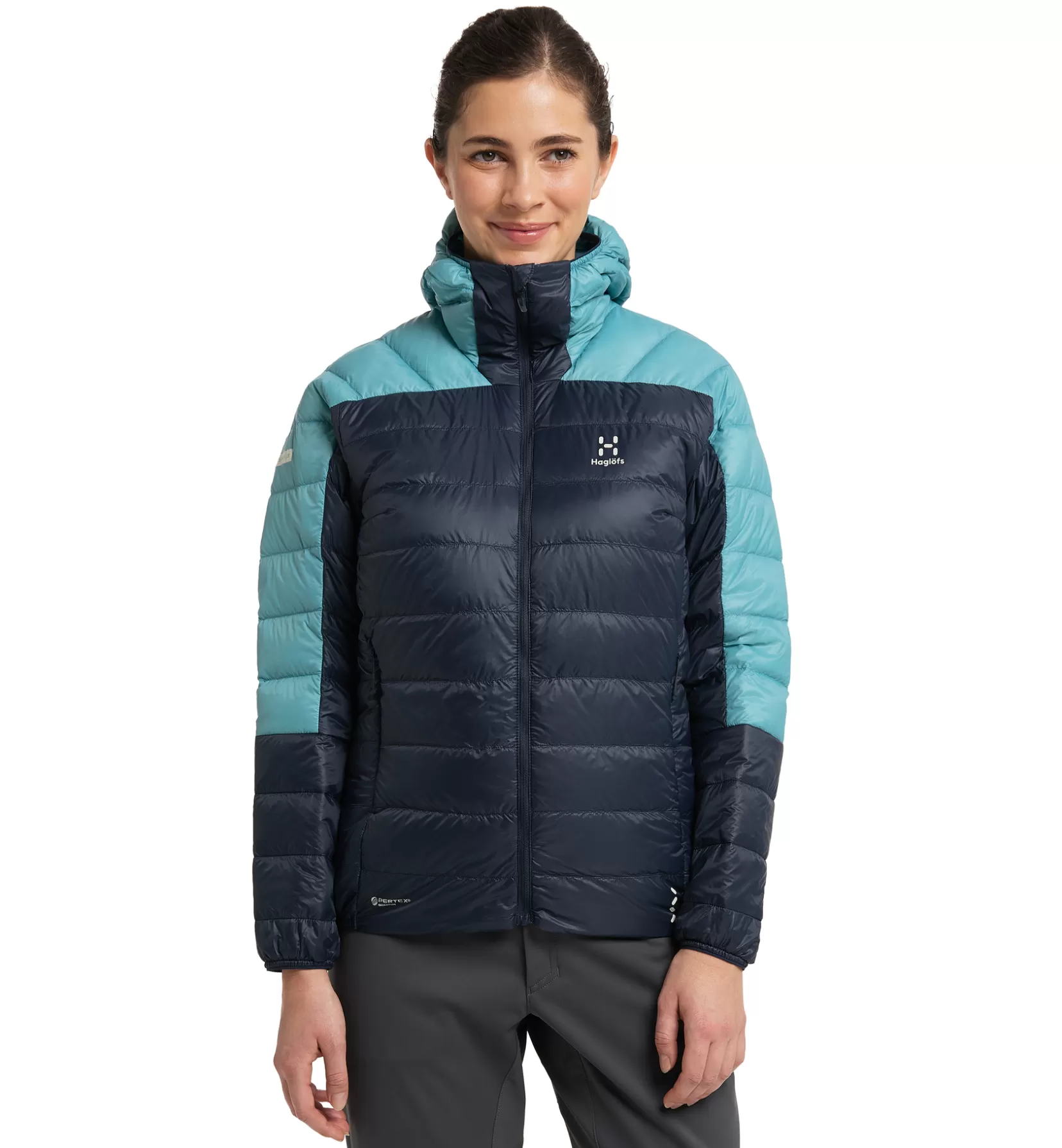 Cheap Haglöfs L.I.M Down Hood Women Tarn blue/Frost blue