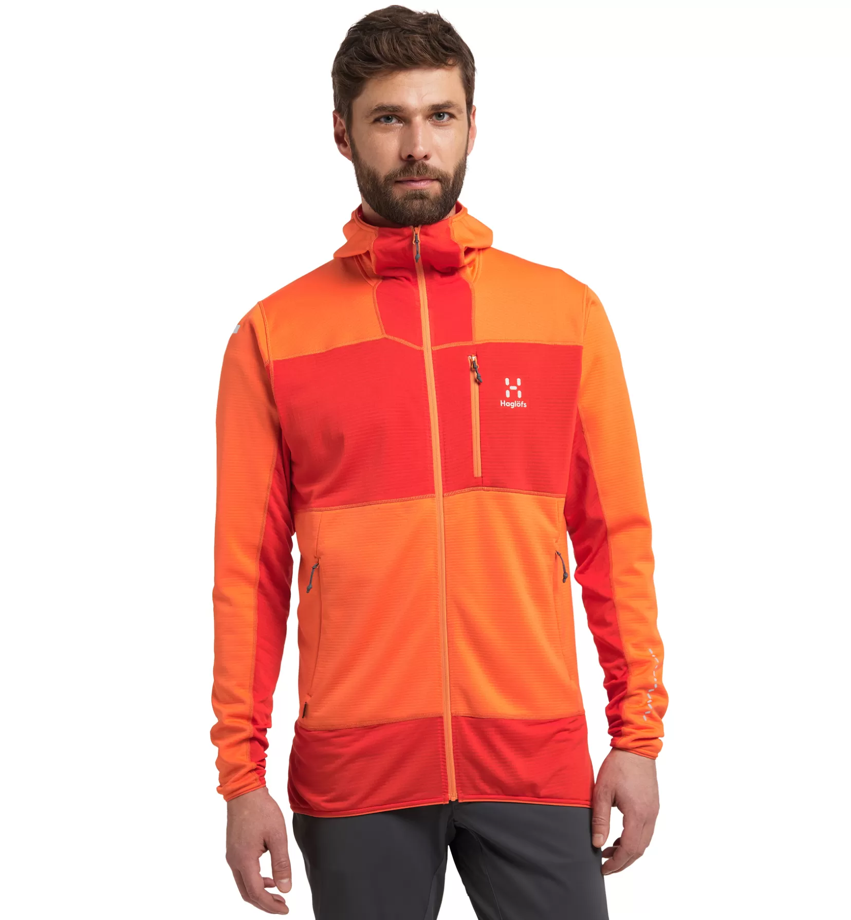 Clearance Haglöfs L.I.M Mid Fast Hood Men Flame Orange/Habanero