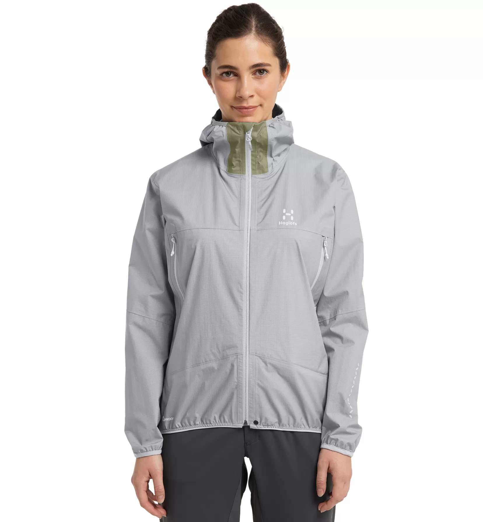 Flash Sale Haglöfs L.I.M Proof Jacket Women Concrete/Thyme Green