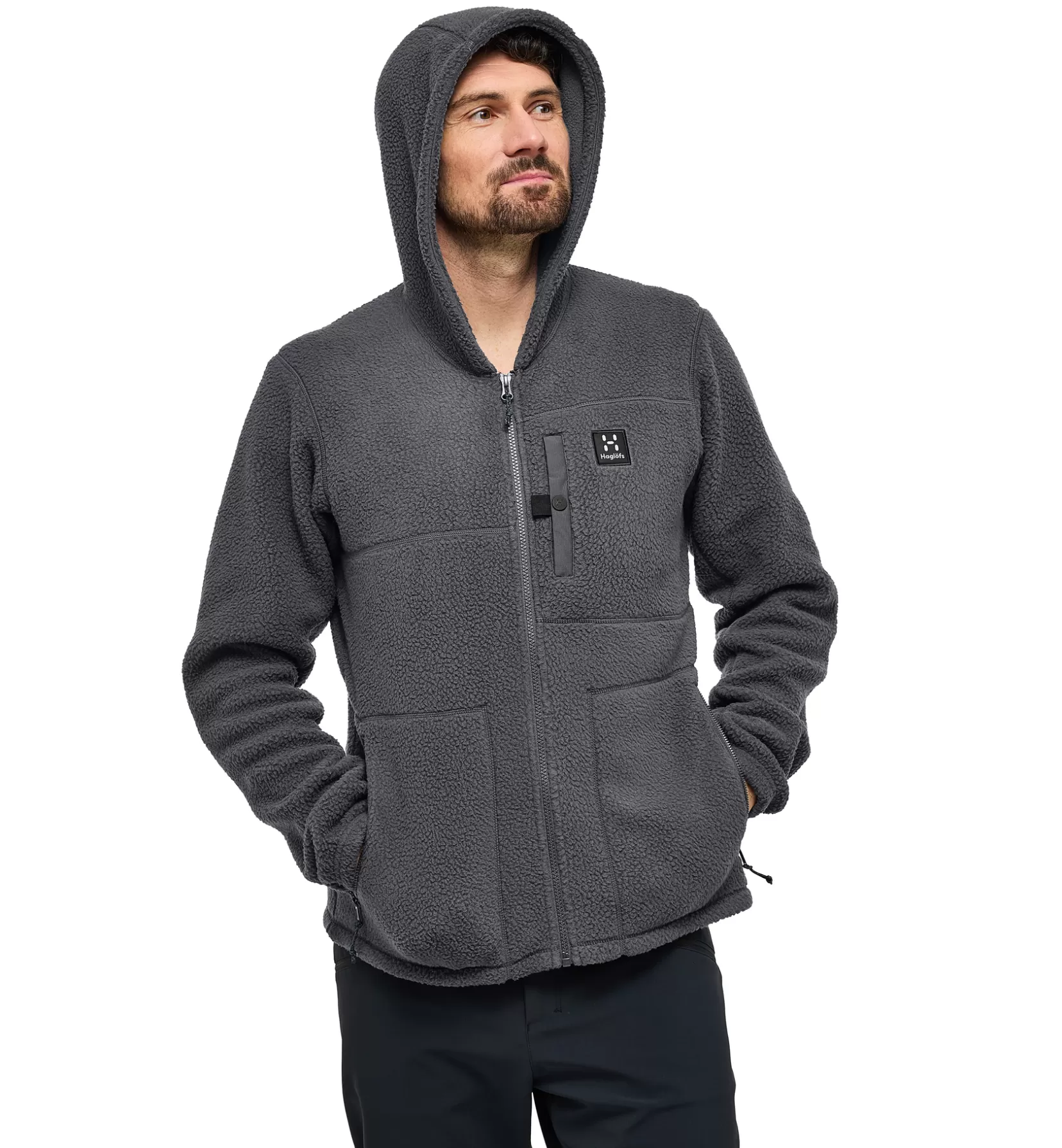 Cheap Haglöfs Malung Pile Hood Men Magnetite