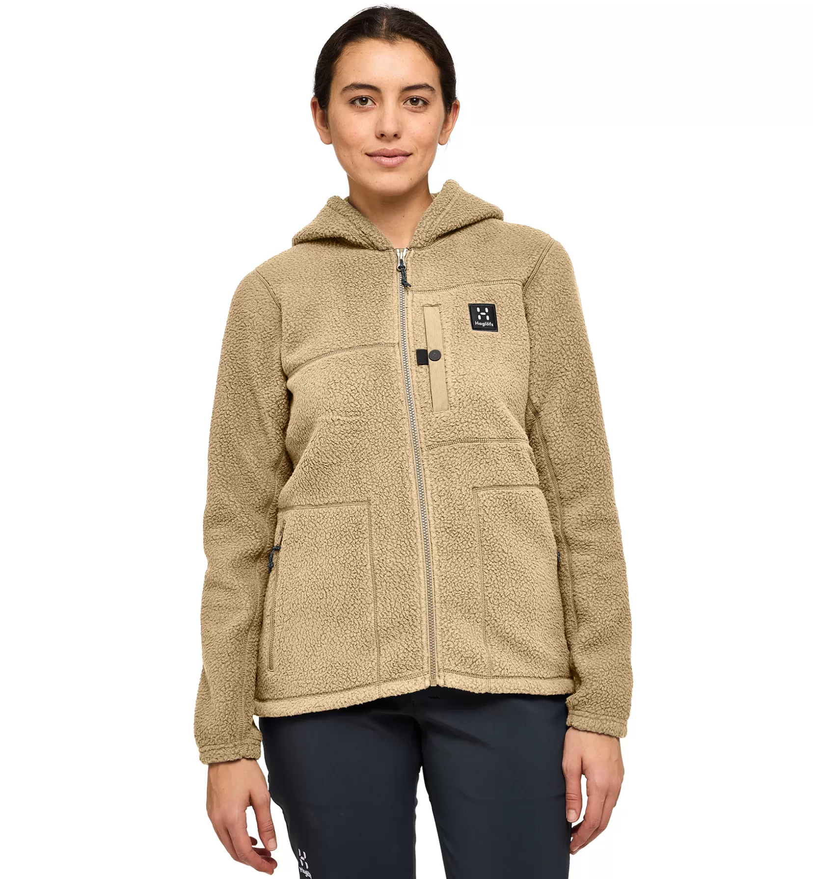 Fashion Haglöfs Malung Pile Hood Women Sand
