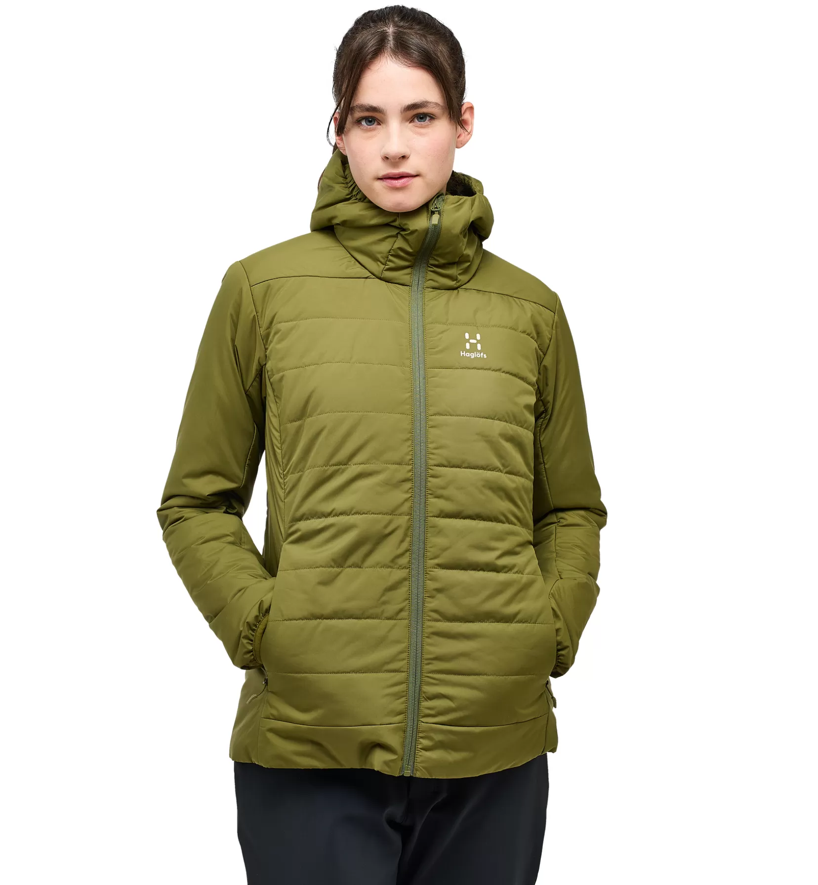 New Haglöfs Mimic Silver Hood Women Olive Green