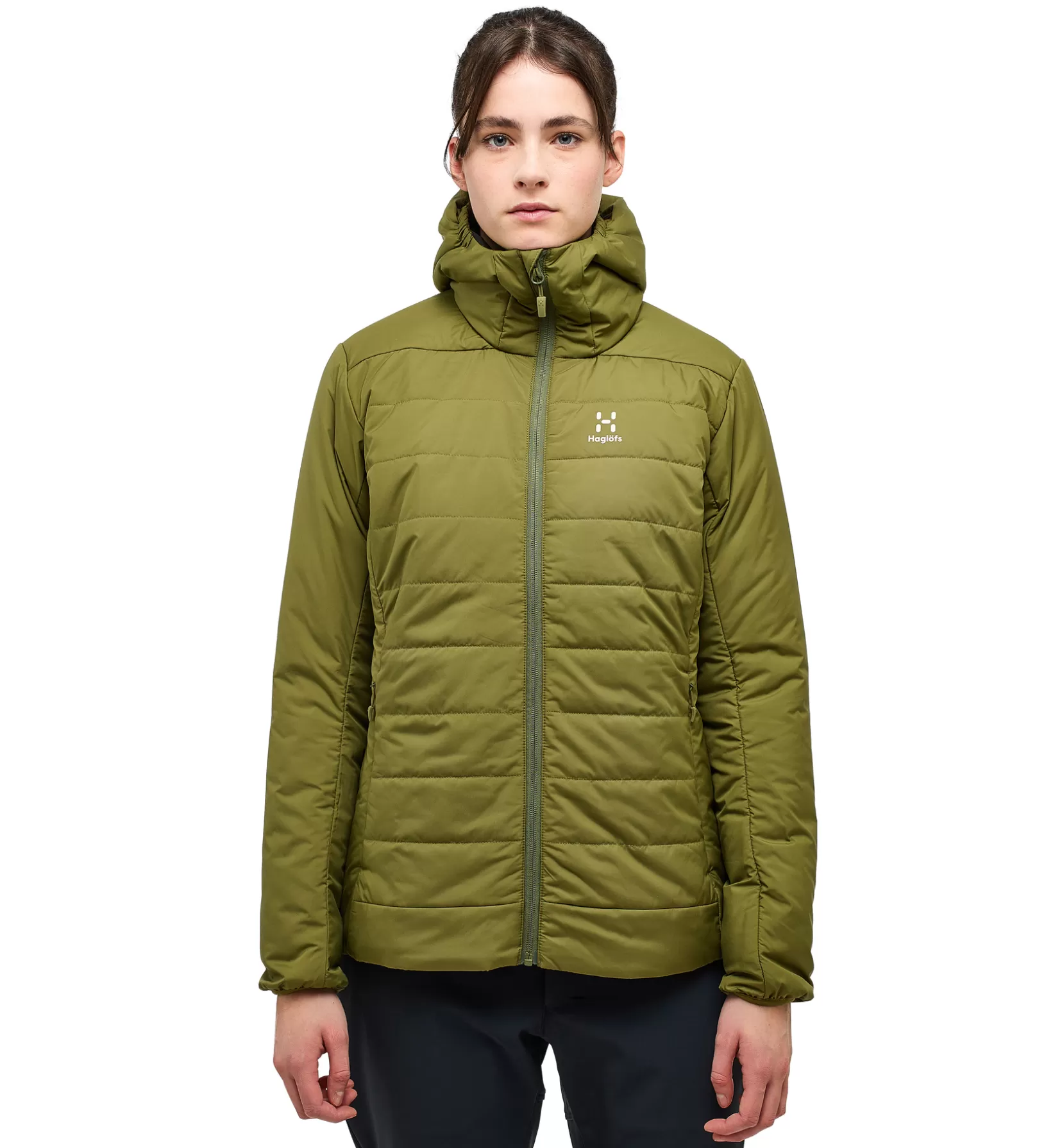 New Haglöfs Mimic Silver Hood Women Olive Green