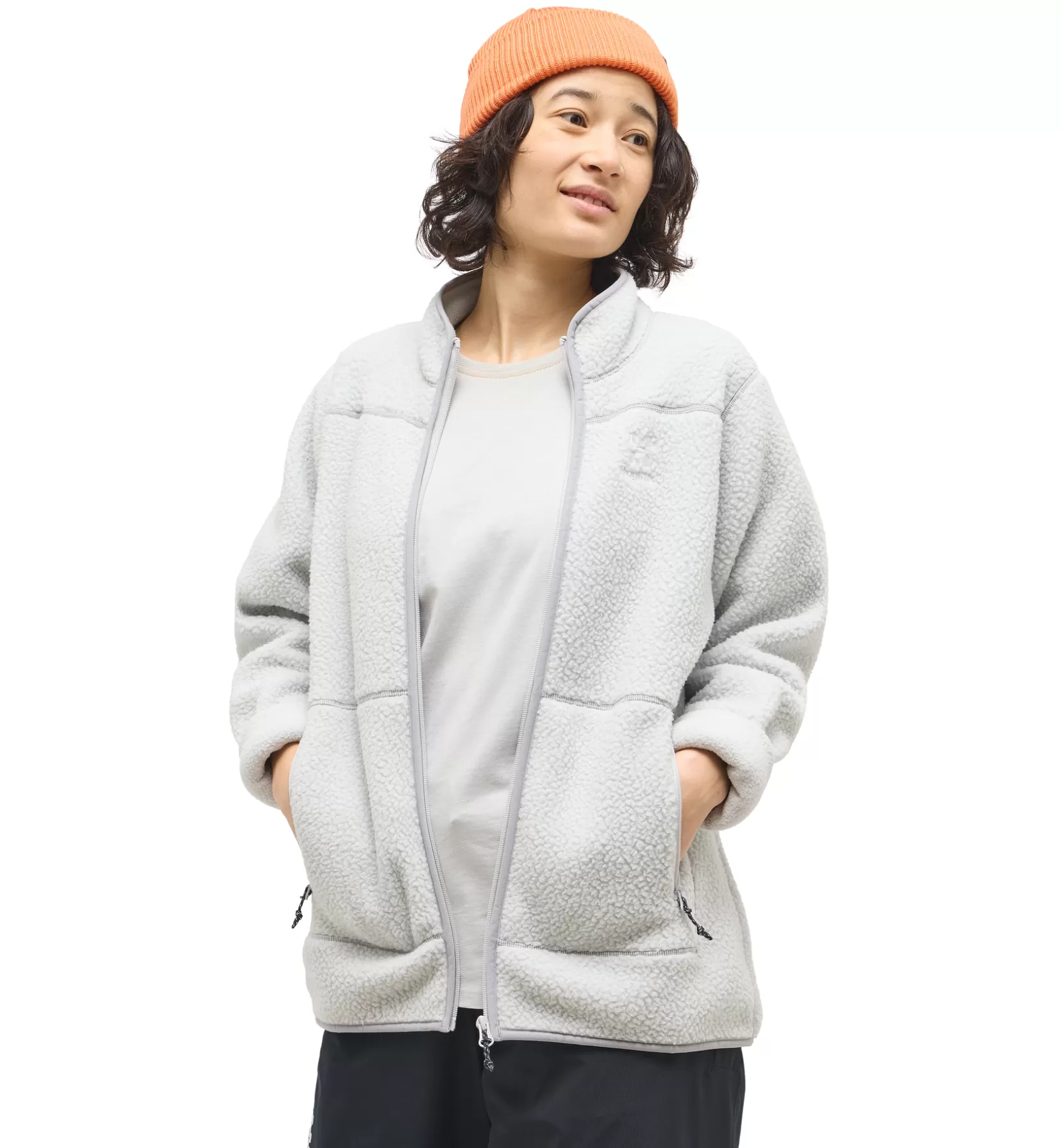 New Haglöfs Mossa Pile Jacket Women Stone Grey Melange
