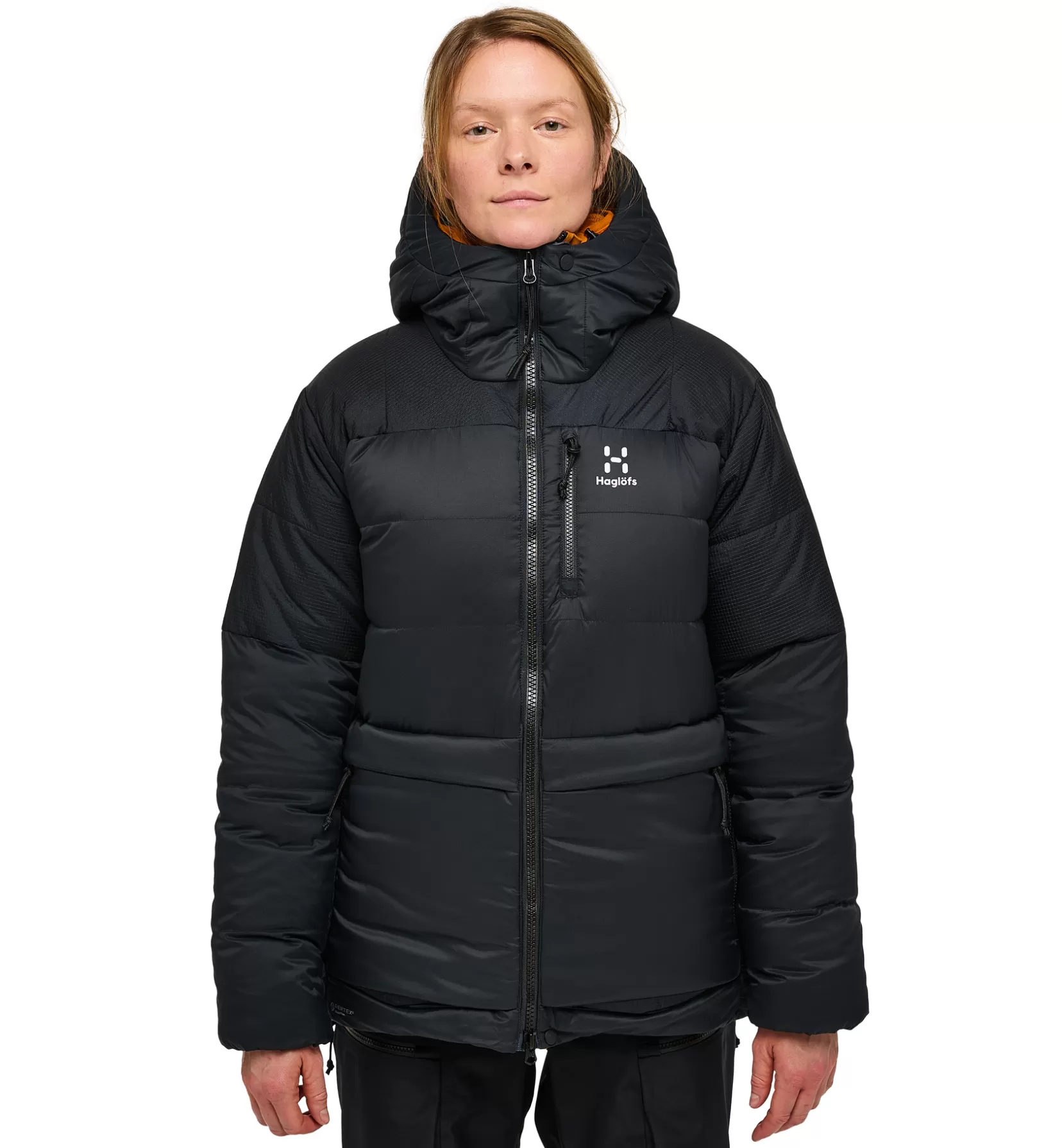 Clearance Haglöfs Riksgränsen Down 850 Hood Women True Black