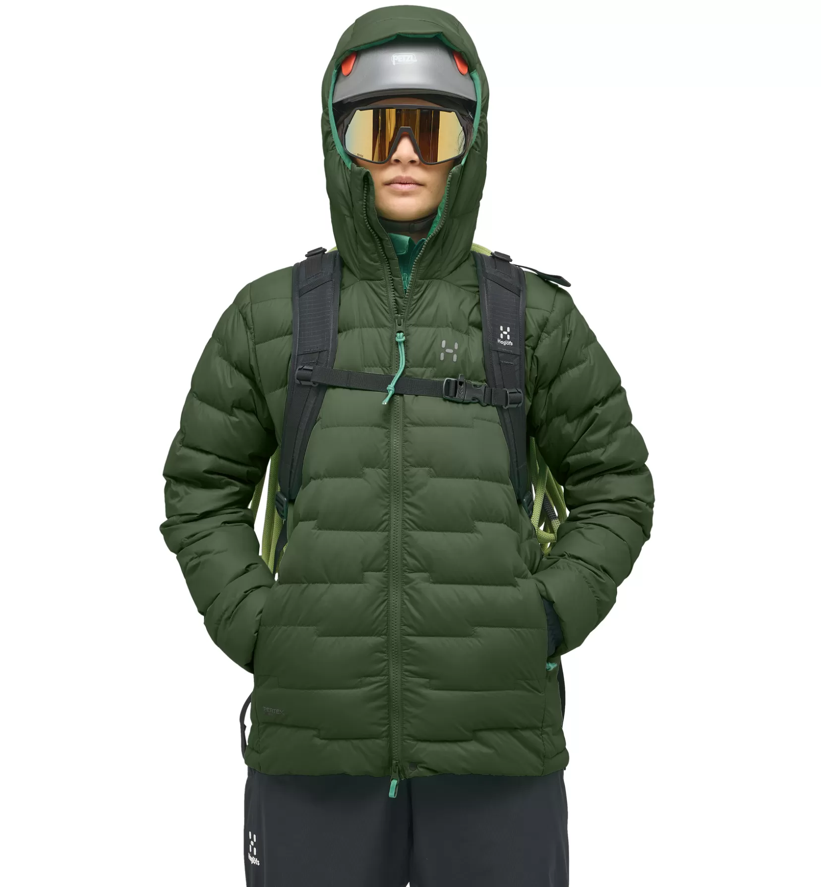 Cheap Haglöfs ROC Flash Down Hood Women Seaweed Green
