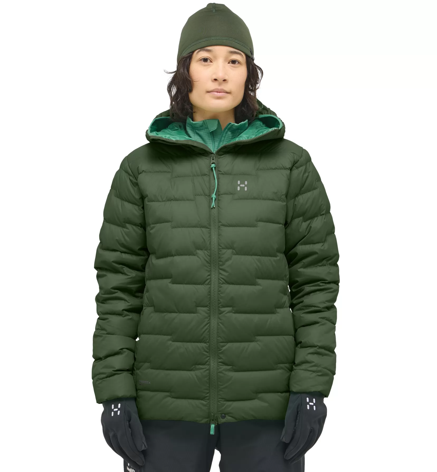 Cheap Haglöfs ROC Flash Down Hood Women Seaweed Green