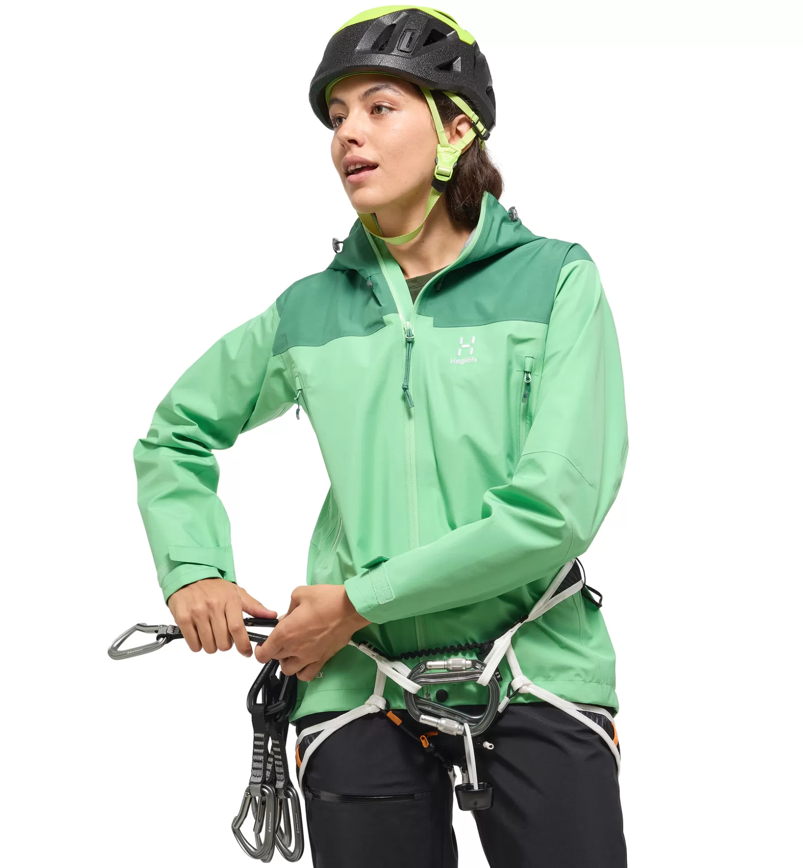 New Haglöfs ROC Flash GTX Jacket Women Mint Stone/Dk Jelly Green