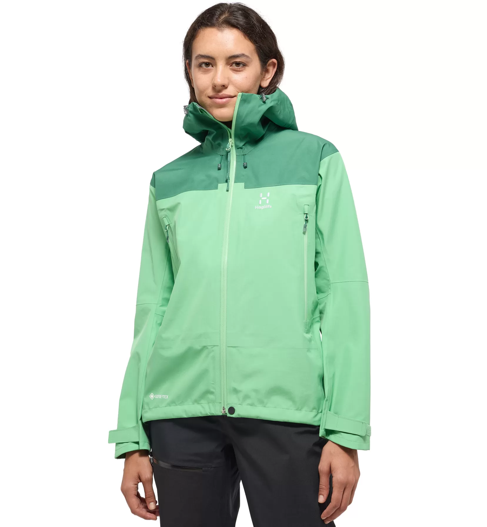 New Haglöfs ROC Flash GTX Jacket Women Mint Stone/Dk Jelly Green