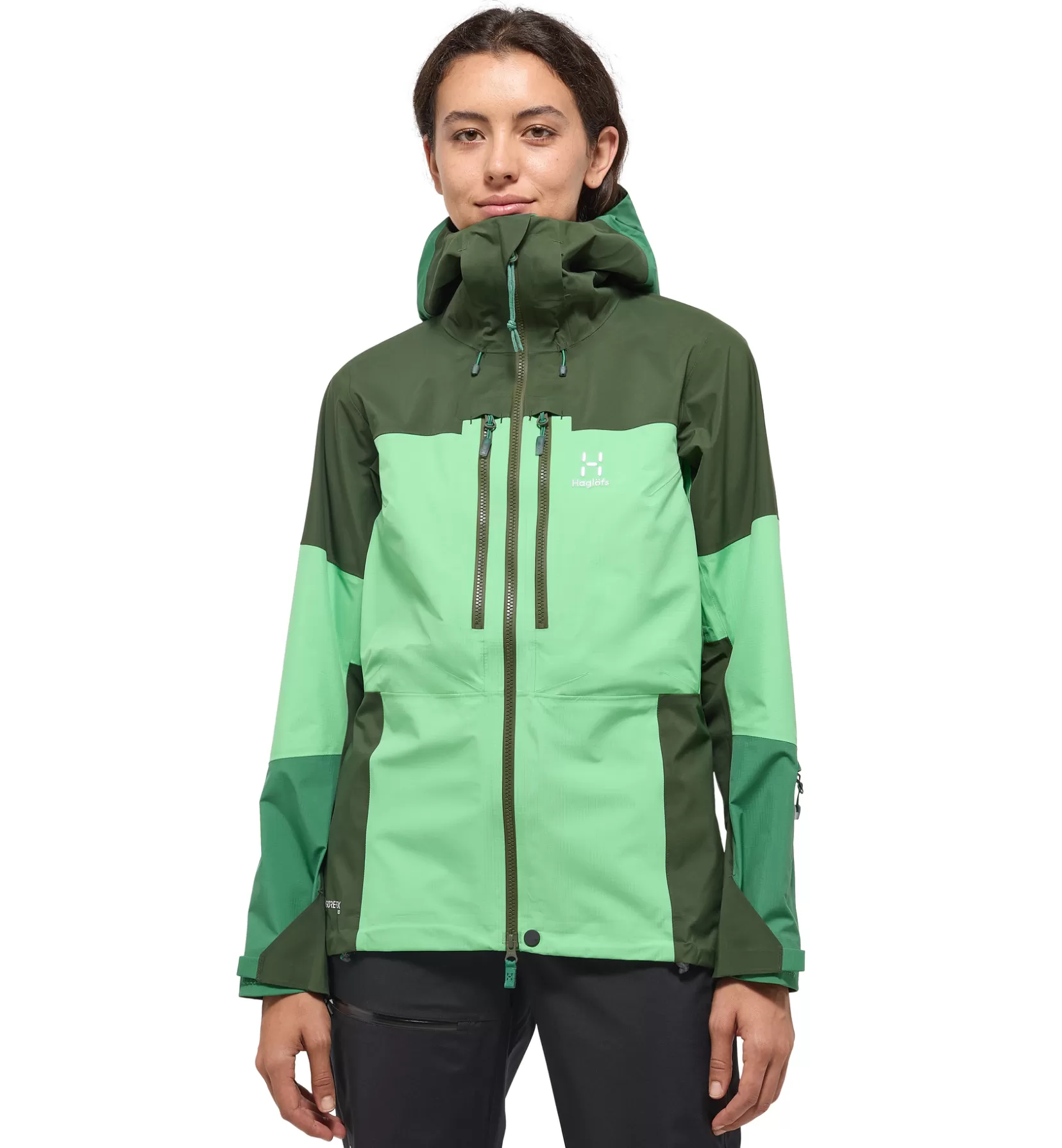 Clearance Haglöfs Spitz GTX Pro Jacket Women Mint Stone/Seaweed Green