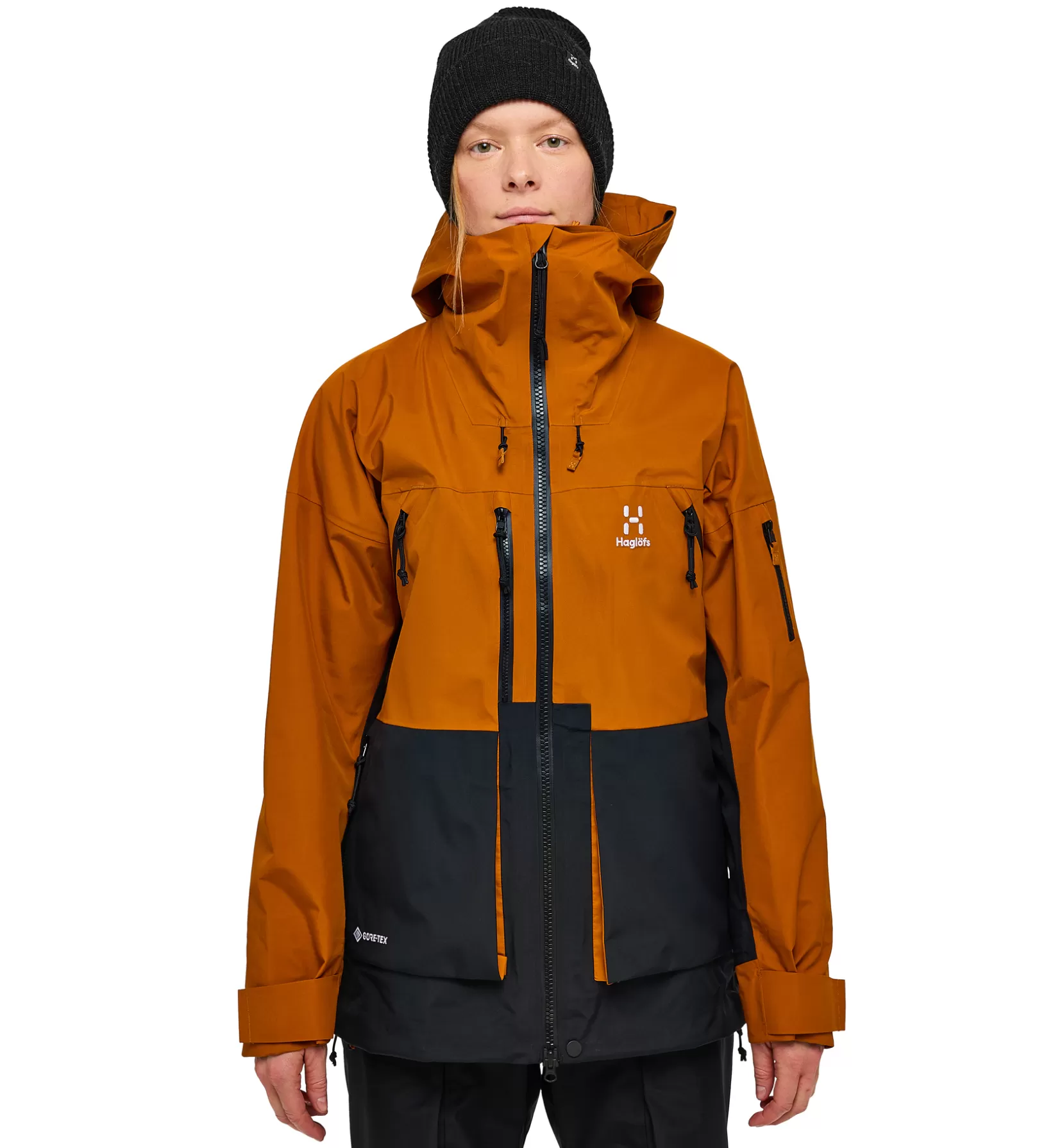 Cheap Haglöfs Vassi GTX Jacket Women Golden Brown/True Black