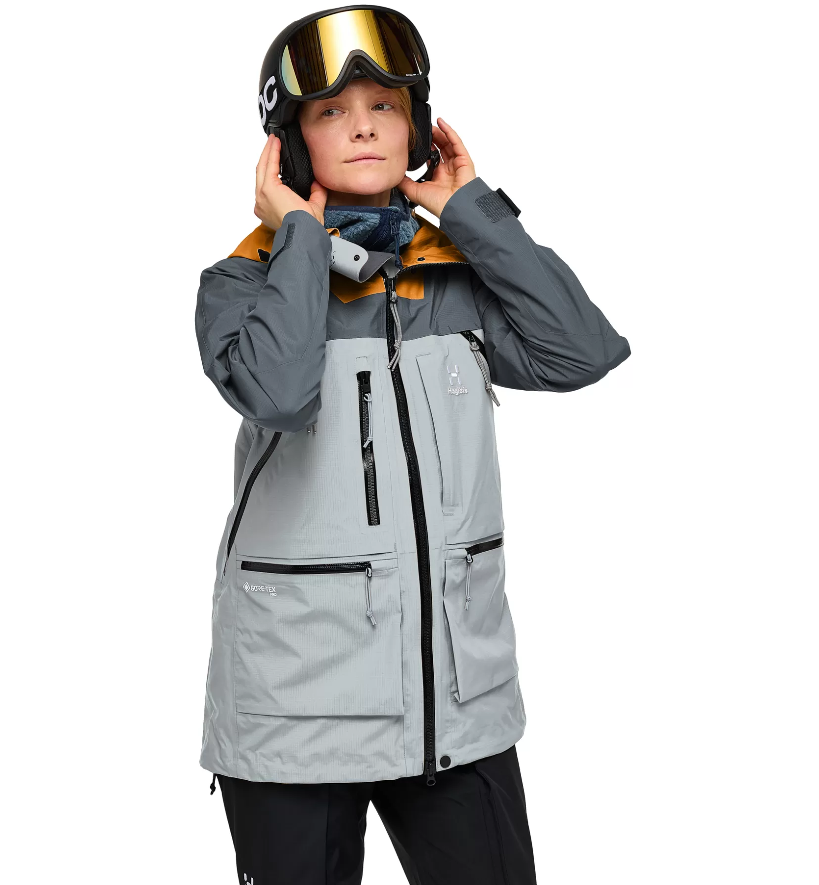 Sale Haglöfs Vassi GTX Pro Jacket Women Steel Blue/Stone Grey